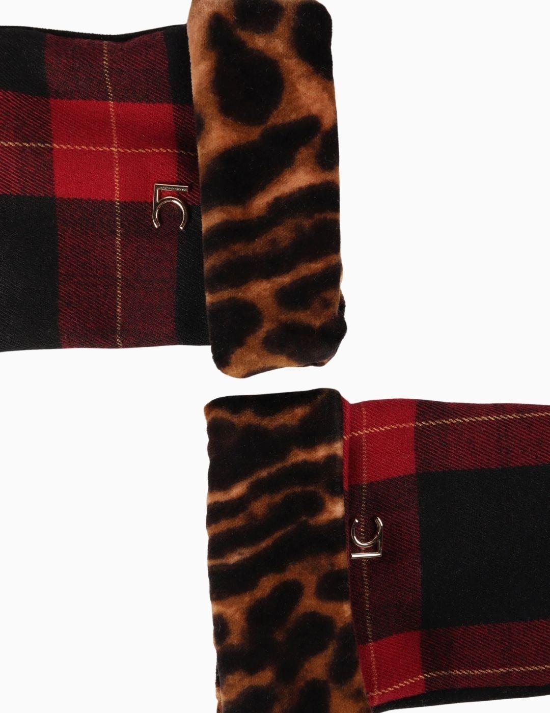 GUANTES LOLA CSDM COMBINADO TARTÁN Y LEOPARDO