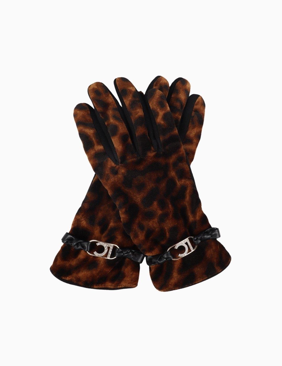 GUANTES LOLA CSDM EFECTO PIEL LEOPARDO LOGO