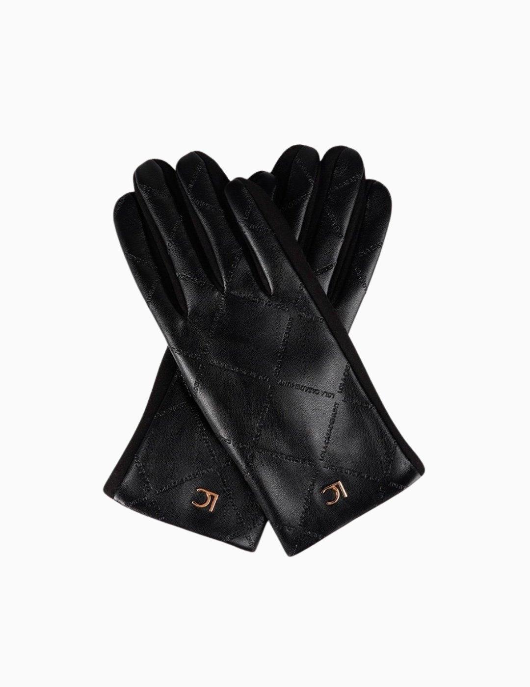 GUANTES LOLA CSDM LOGO CRUZADO PIEL NEGRO