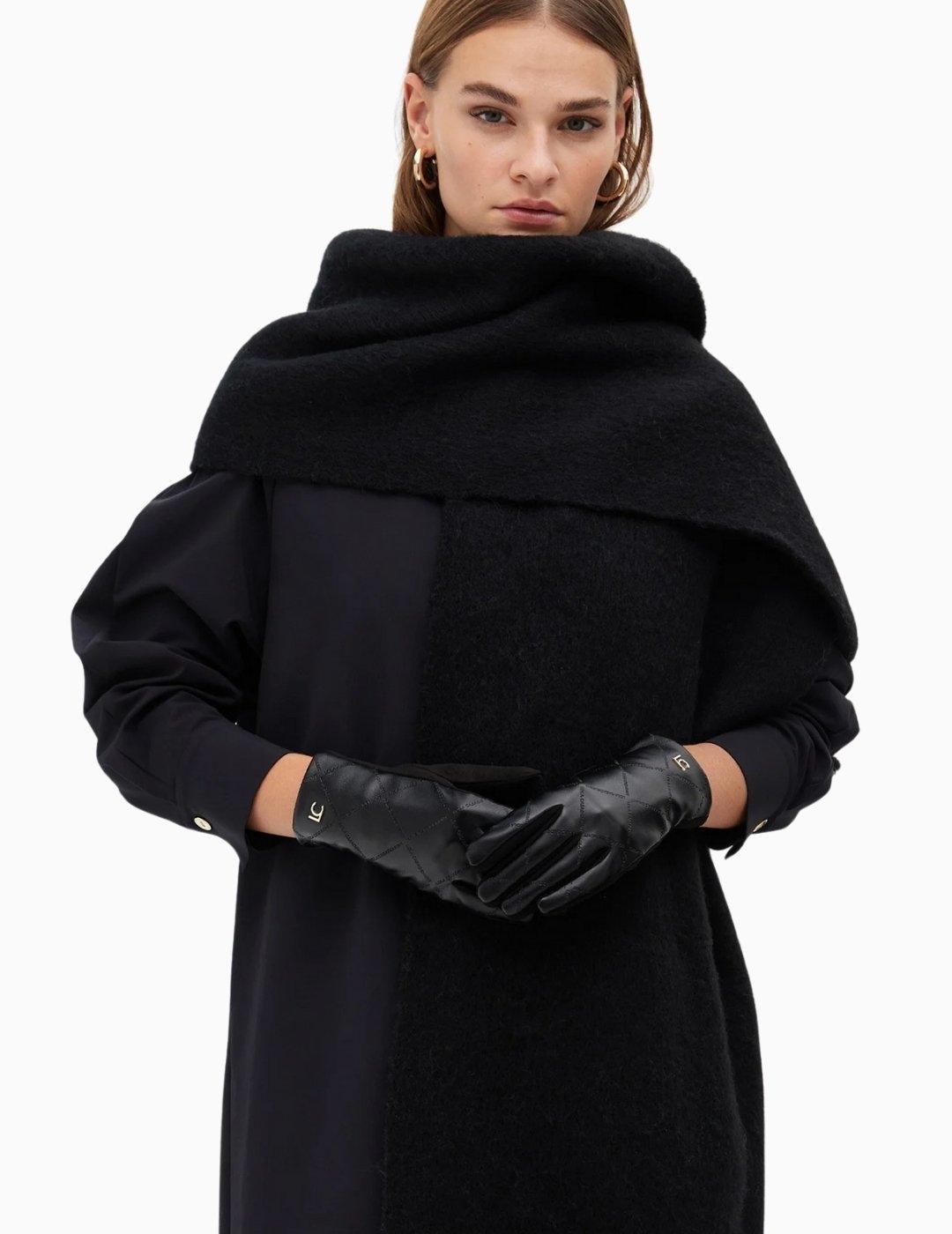 GUANTES LOLA CSDM LOGO CRUZADO PIEL NEGRO