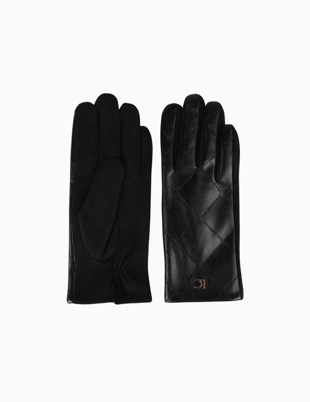 GUANTES LOLA CSDM LOGO CRUZADO PIEL NEGRO