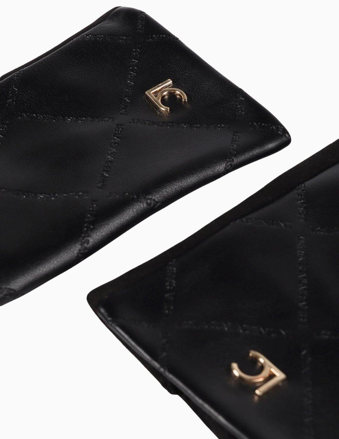 GUANTES LOLA CSDM LOGO CRUZADO PIEL NEGRO