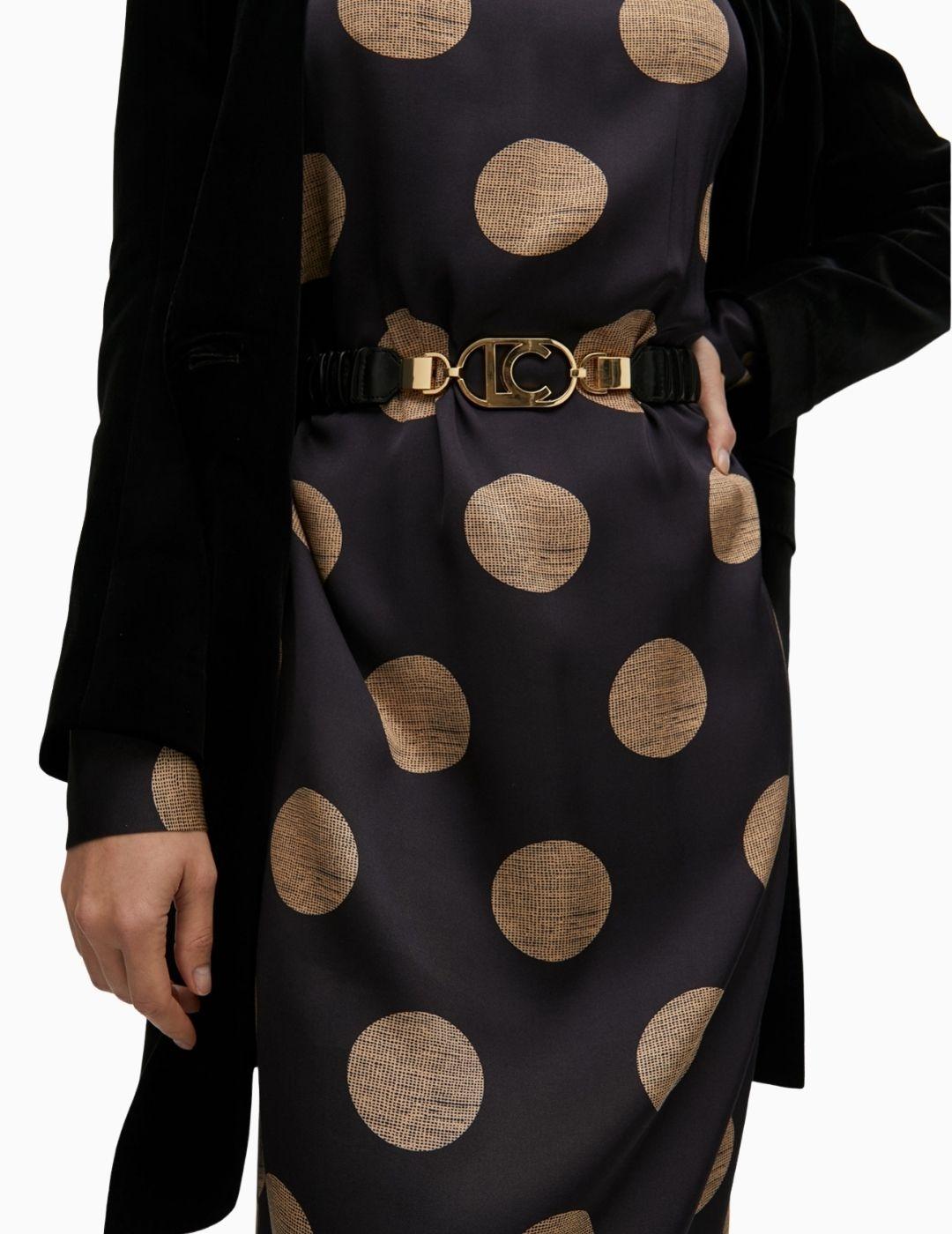 CINTURÓN LOLA CSDM EFECTO PIEL ELÁSTICO  LC NEGRO