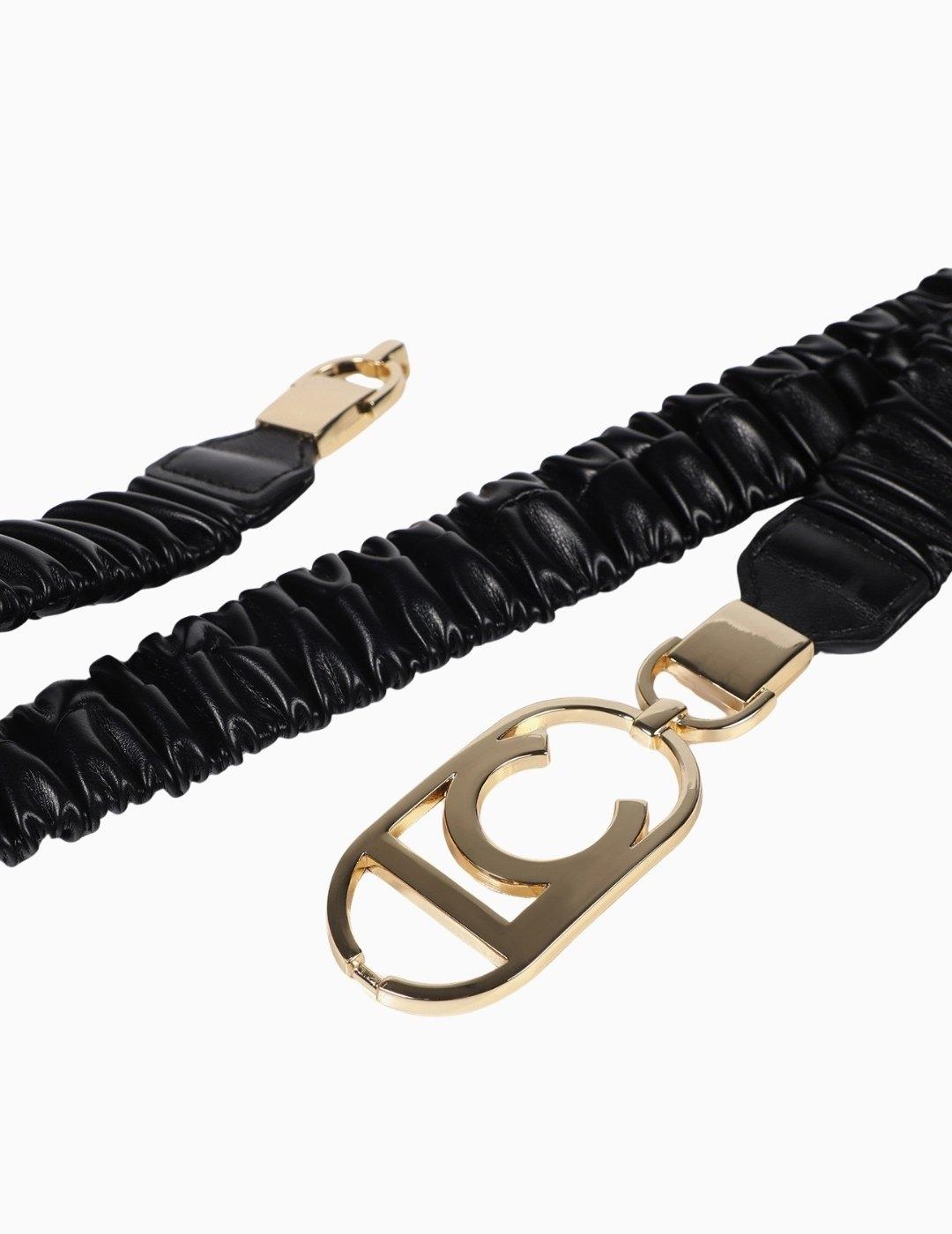 CINTURÓN LOLA CSDM EFECTO PIEL ELÁSTICO  LC NEGRO