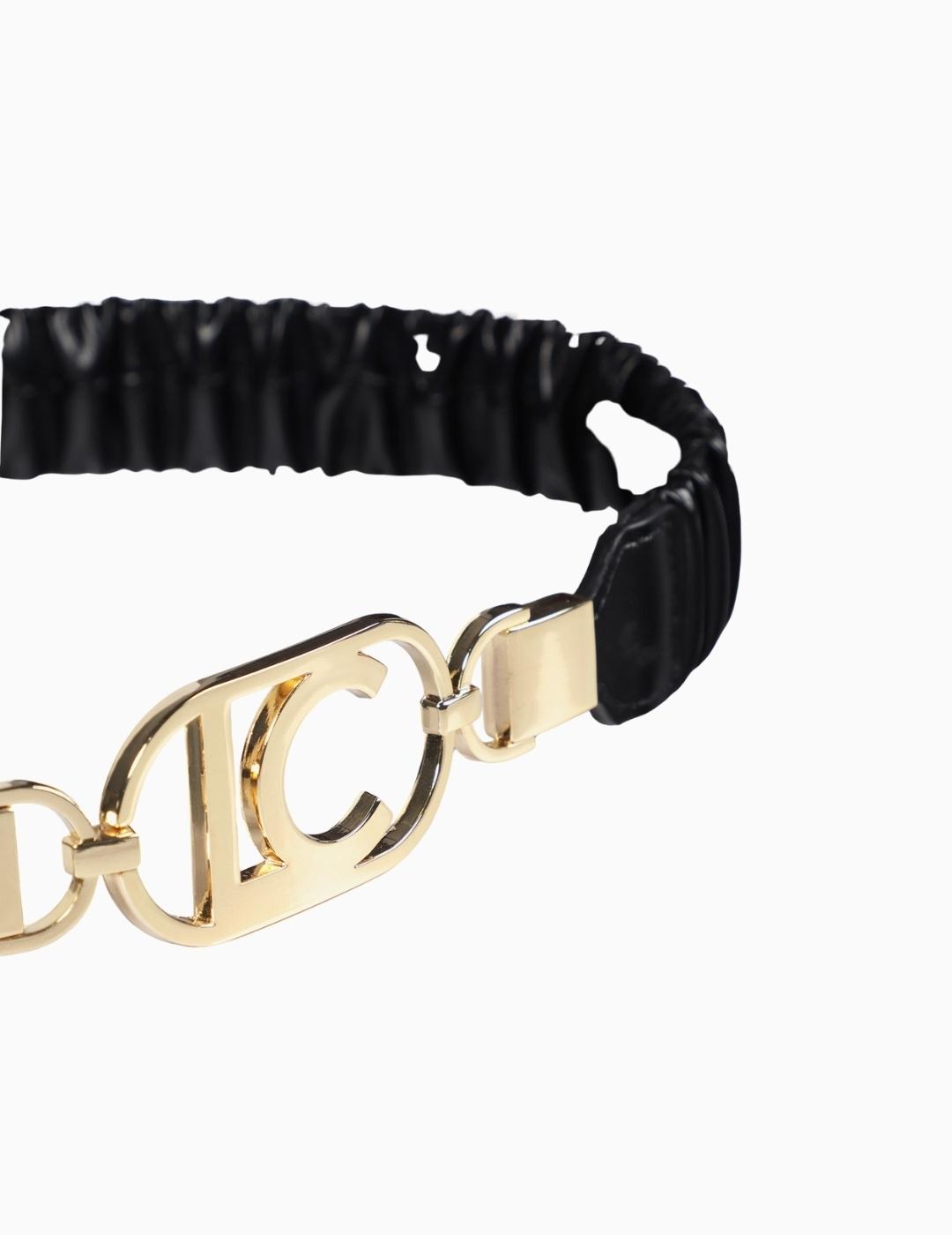 CINTURÓN LOLA CSDM EFECTO PIEL ELÁSTICO  LC NEGRO