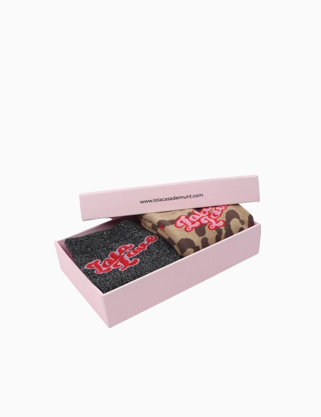 CALCETINES  LOLA CSDM PACK 2 PRINT Y LUREX