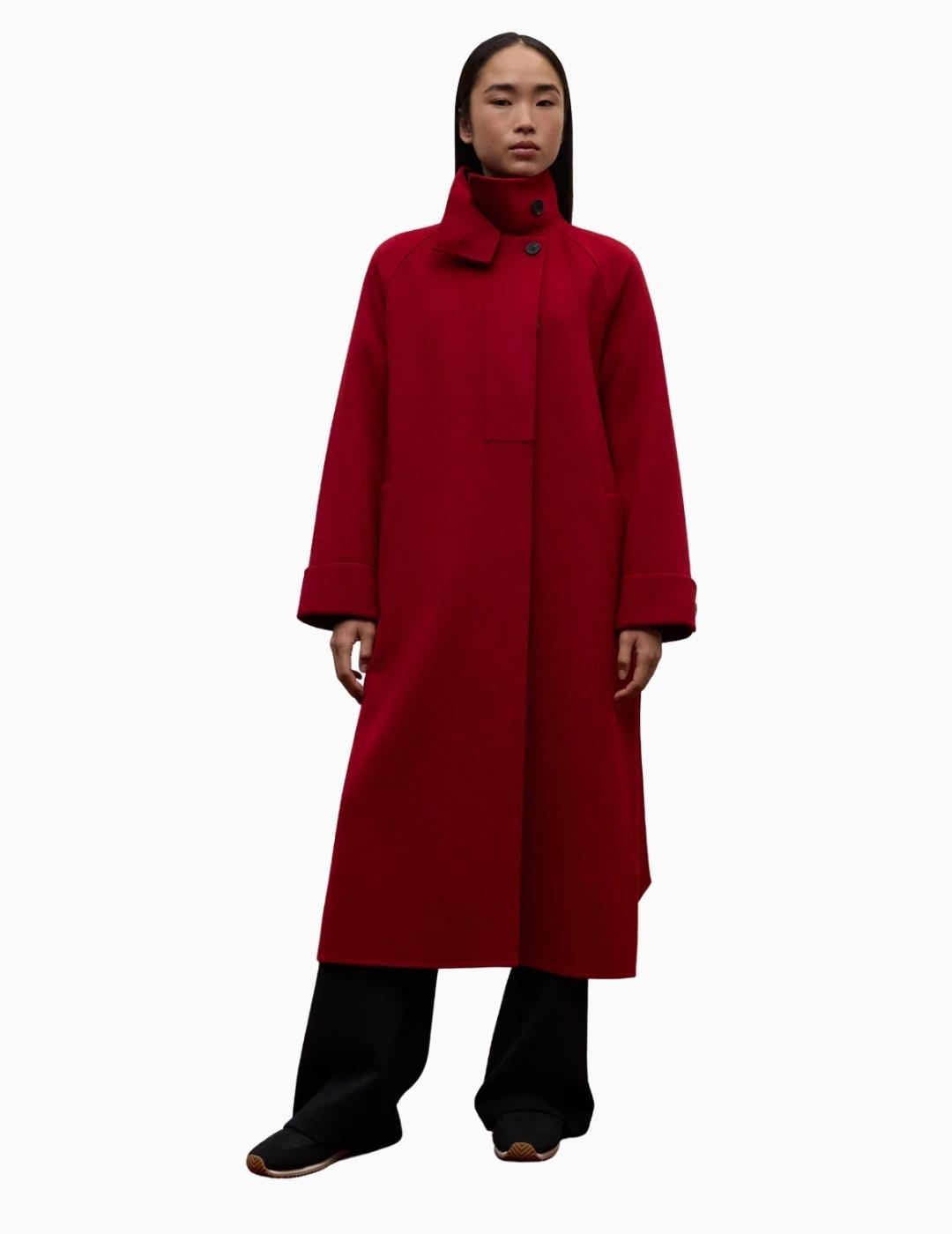 ABRIGO ECOALF LORA PAÑO MUJER CRIMISON RED