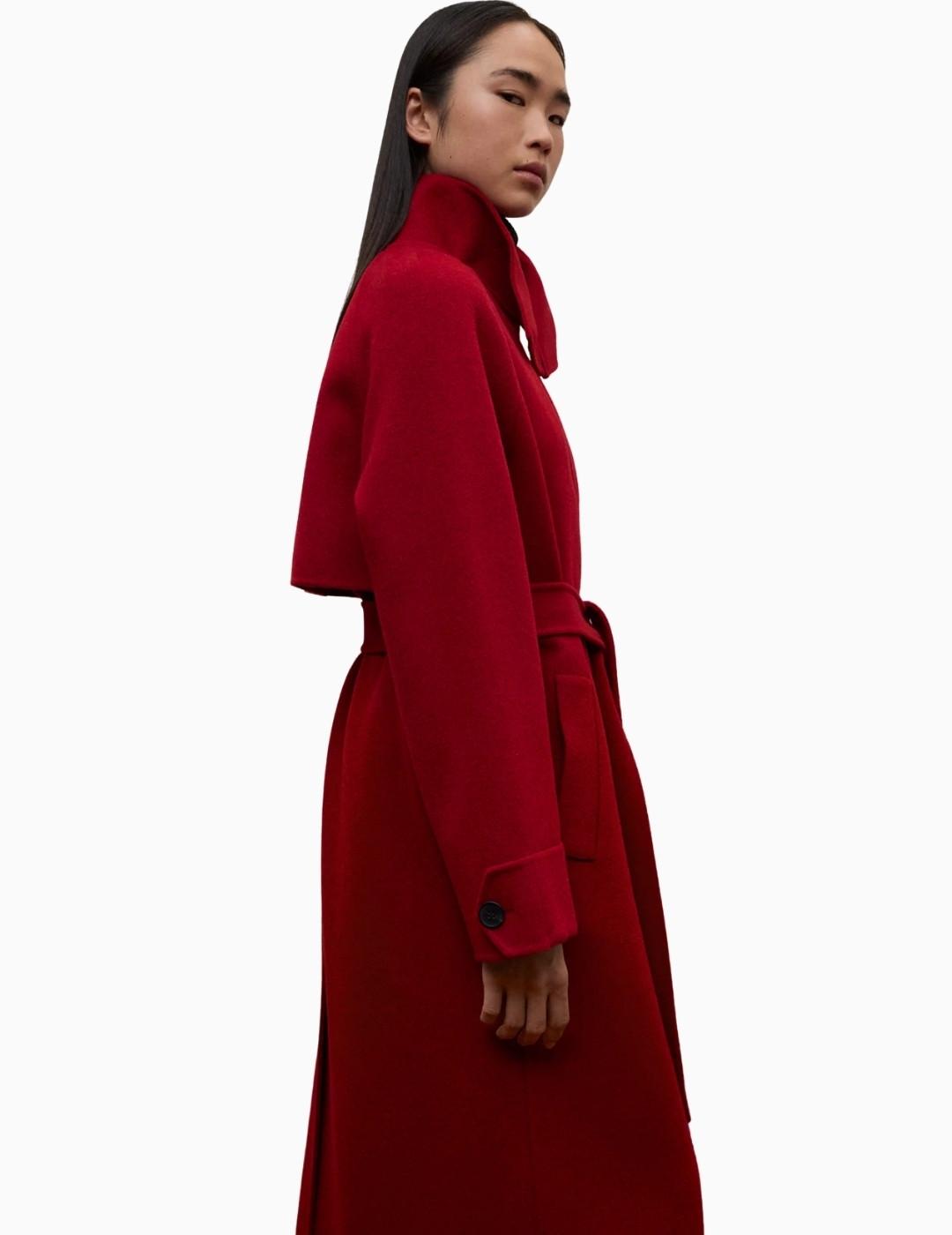 ABRIGO ECOALF LORA PAÑO MUJER CRIMISON RED