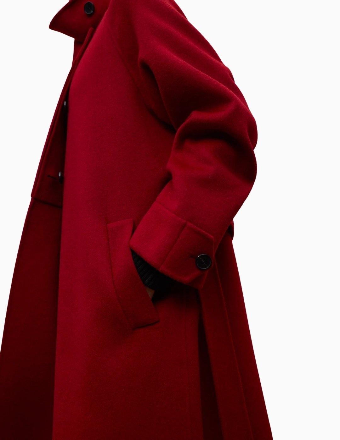 ABRIGO ECOALF LORA PAÑO MUJER CRIMISON RED