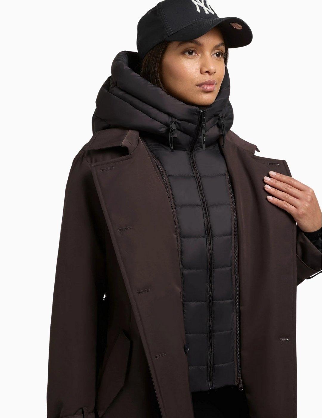 ABRIGO KHUJO GORA GABARDINA GRAPHITE GREY