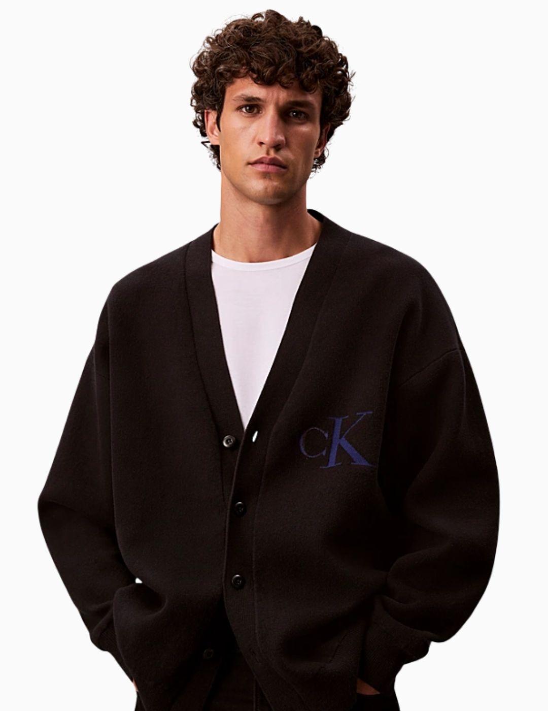 CARDIGAN CALVIN KLEIN HOLGADO LOGO MONOGRAMA