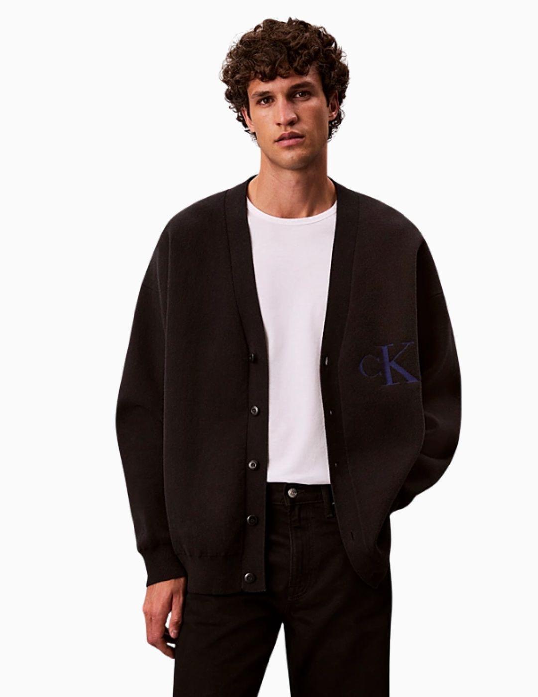 CARDIGAN CALVIN KLEIN HOLGADO LOGO MONOGRAMA