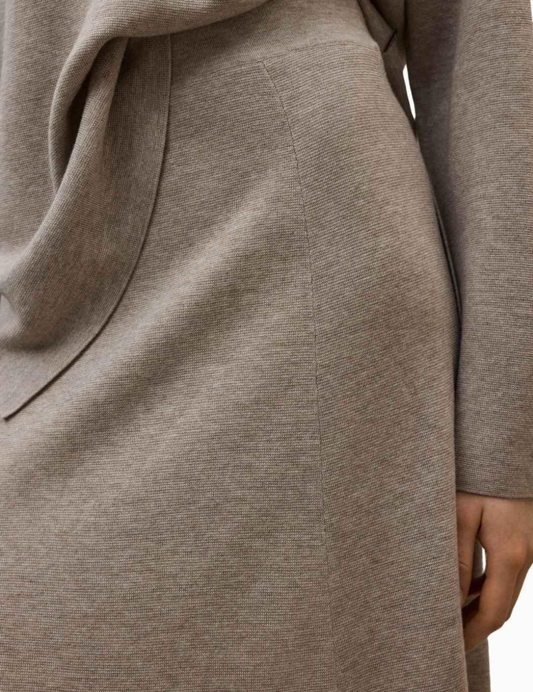 FALDA ECOALF IMA SKIRT DARK SAND MELANGE