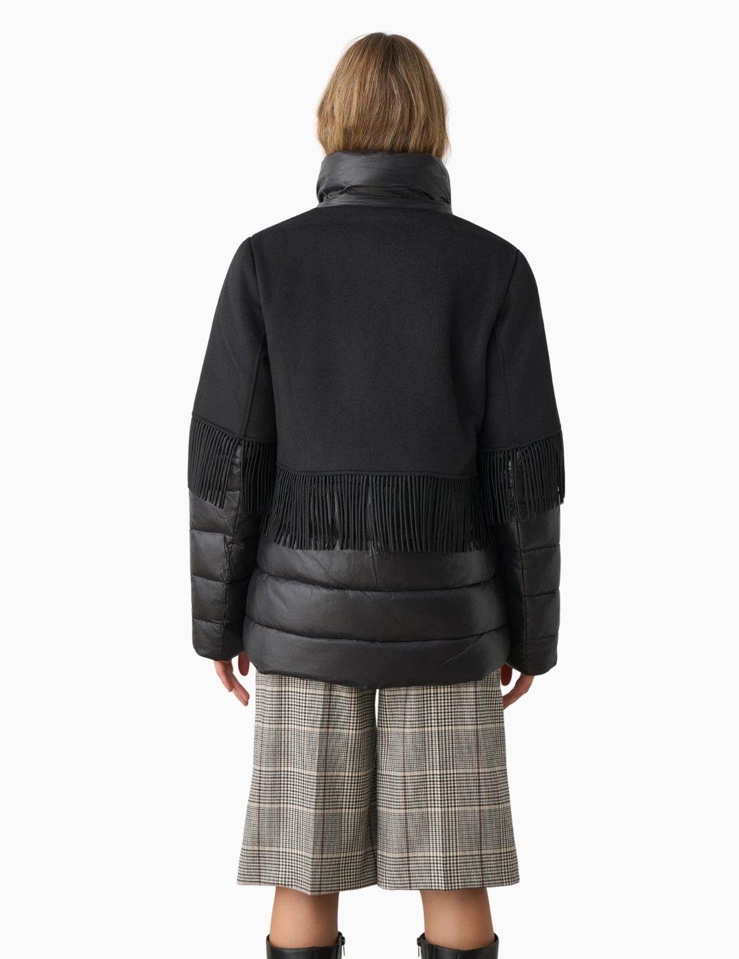 CHAQUETA BSB PUFFER CON FLECOS NEGRA