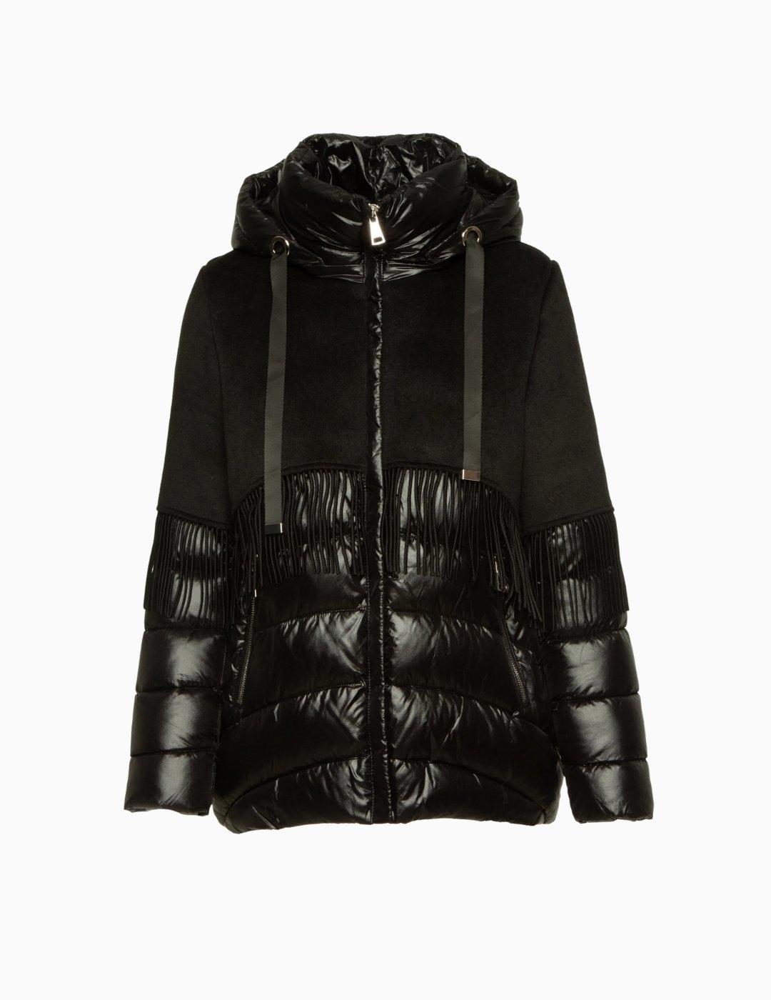 CHAQUETA BSB PUFFER CON FLECOS NEGRA