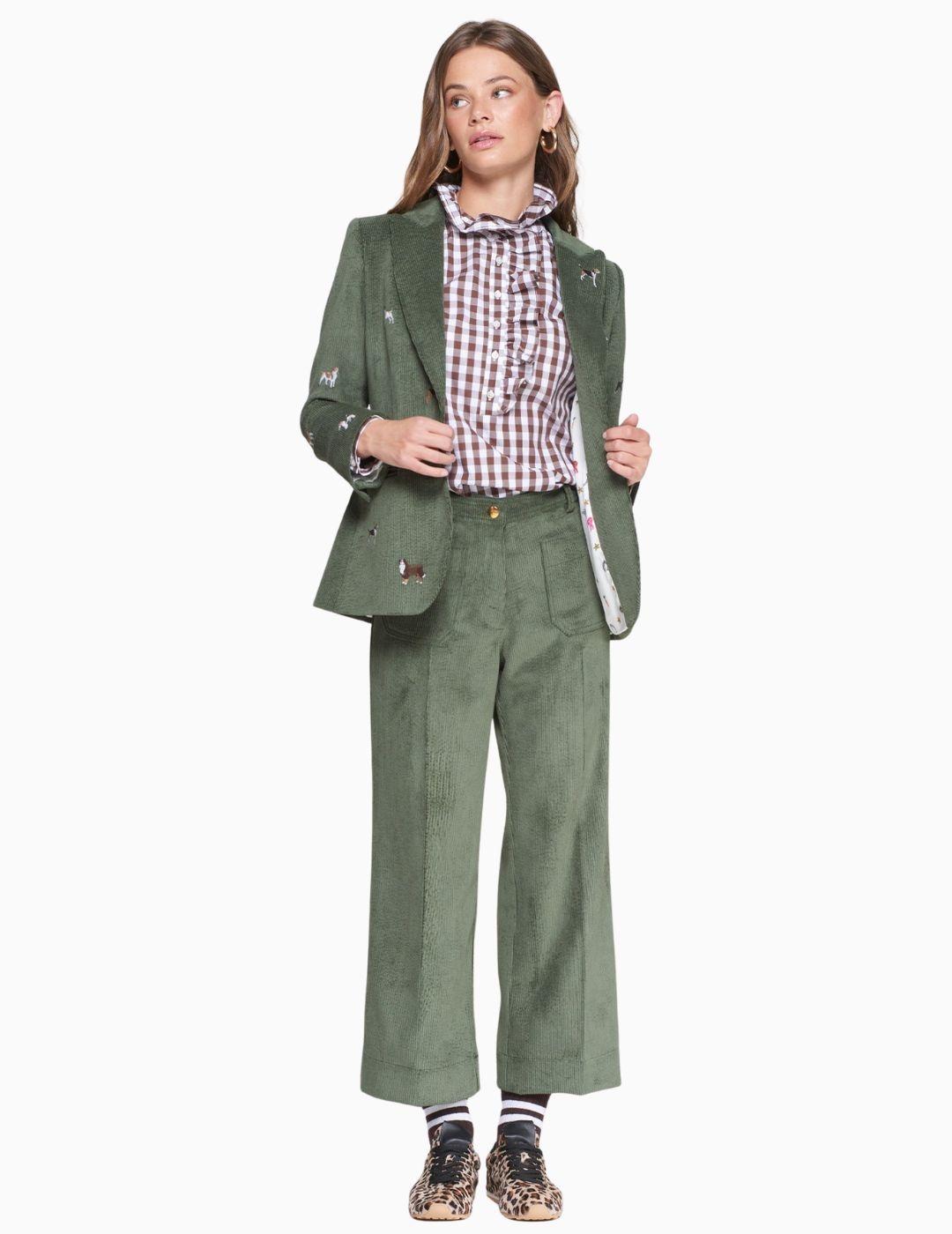 PANTALON VILAGALLO DORIN PANA VERDE CAZA 