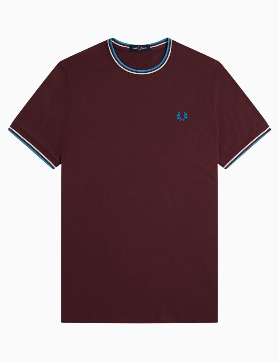 CAMISETA FRED PERRY CON EL RIBETE FRANJAS