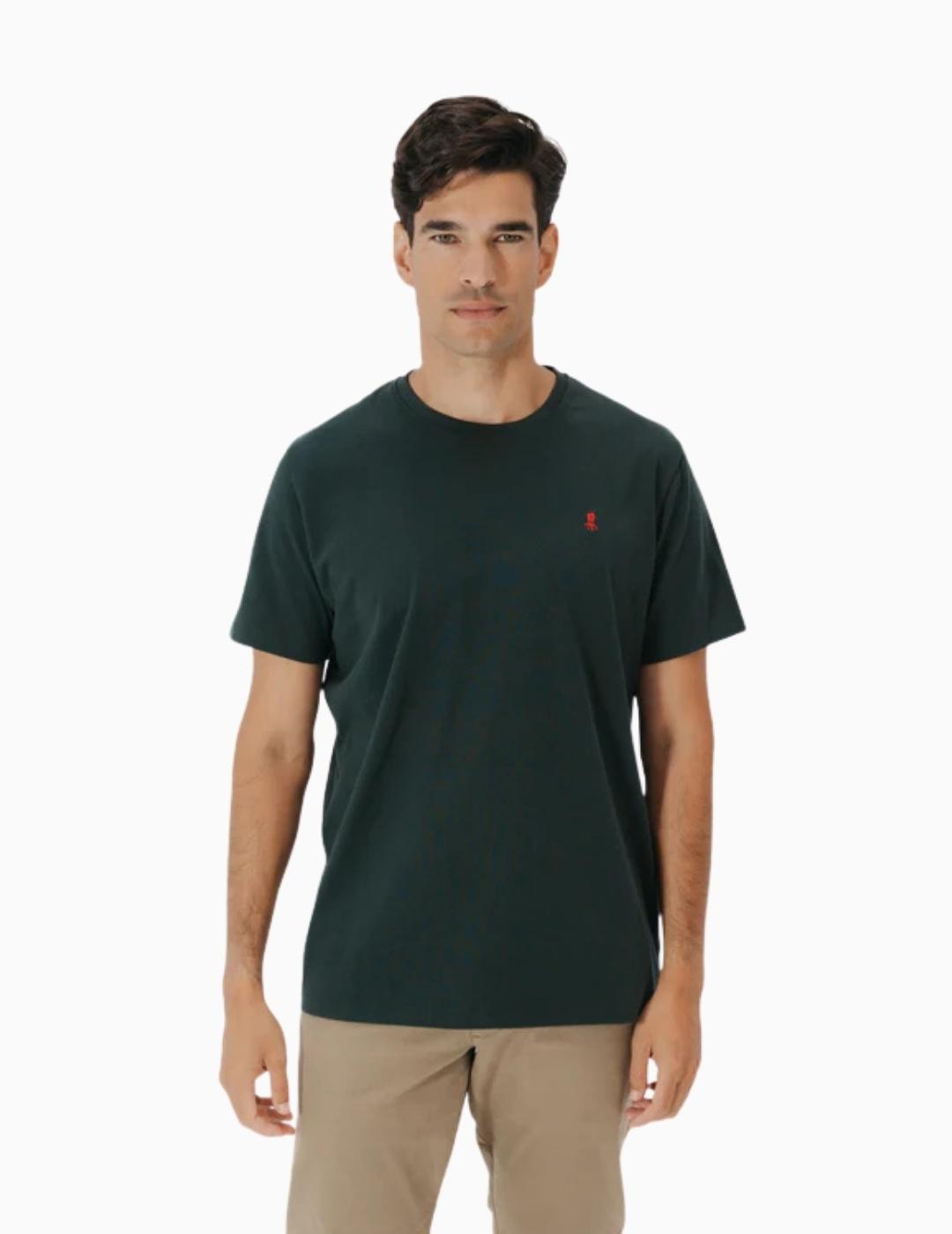 CAMISETA EL PULPO BORDADO LOGO VERDE BOTELLA