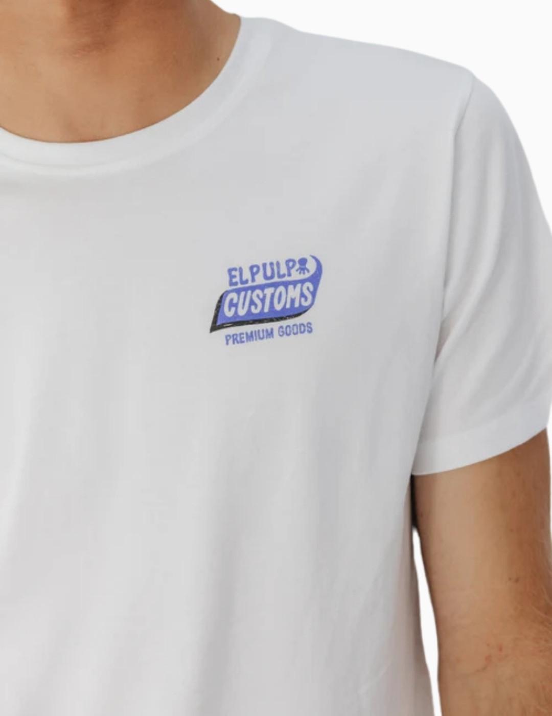 CAMISETA EL PULPO CUSTOMS BLANCO PURO