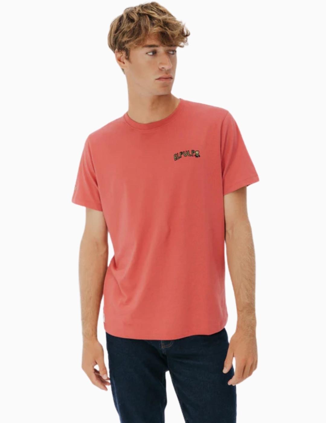 CAMISETA EL PULPO LET`S SAVE OUR PLANET ROJO DELAV