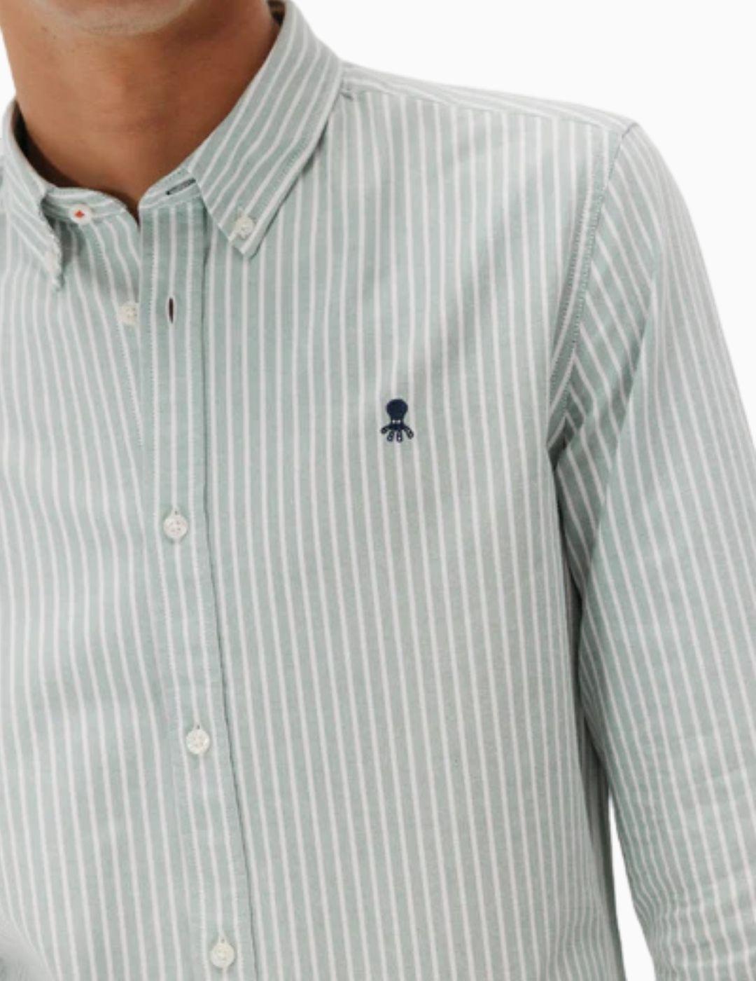 CAMISA EL PULPO OXFORD RAYA ANCHA VERDE