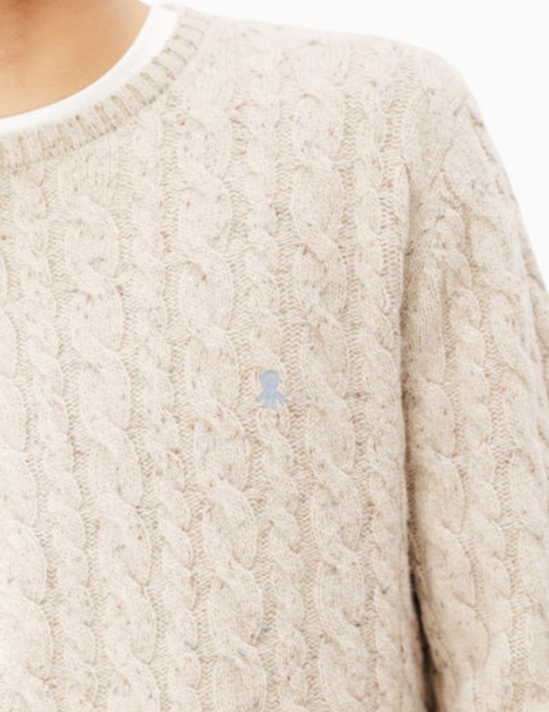 JERSEY EL PULPO PUNTO OCHOS JASPEADO BLANCO ROTO