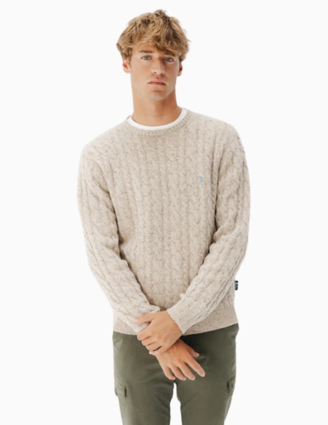 JERSEY EL PULPO PUNTO OCHOS JASPEADO BLANCO ROTO