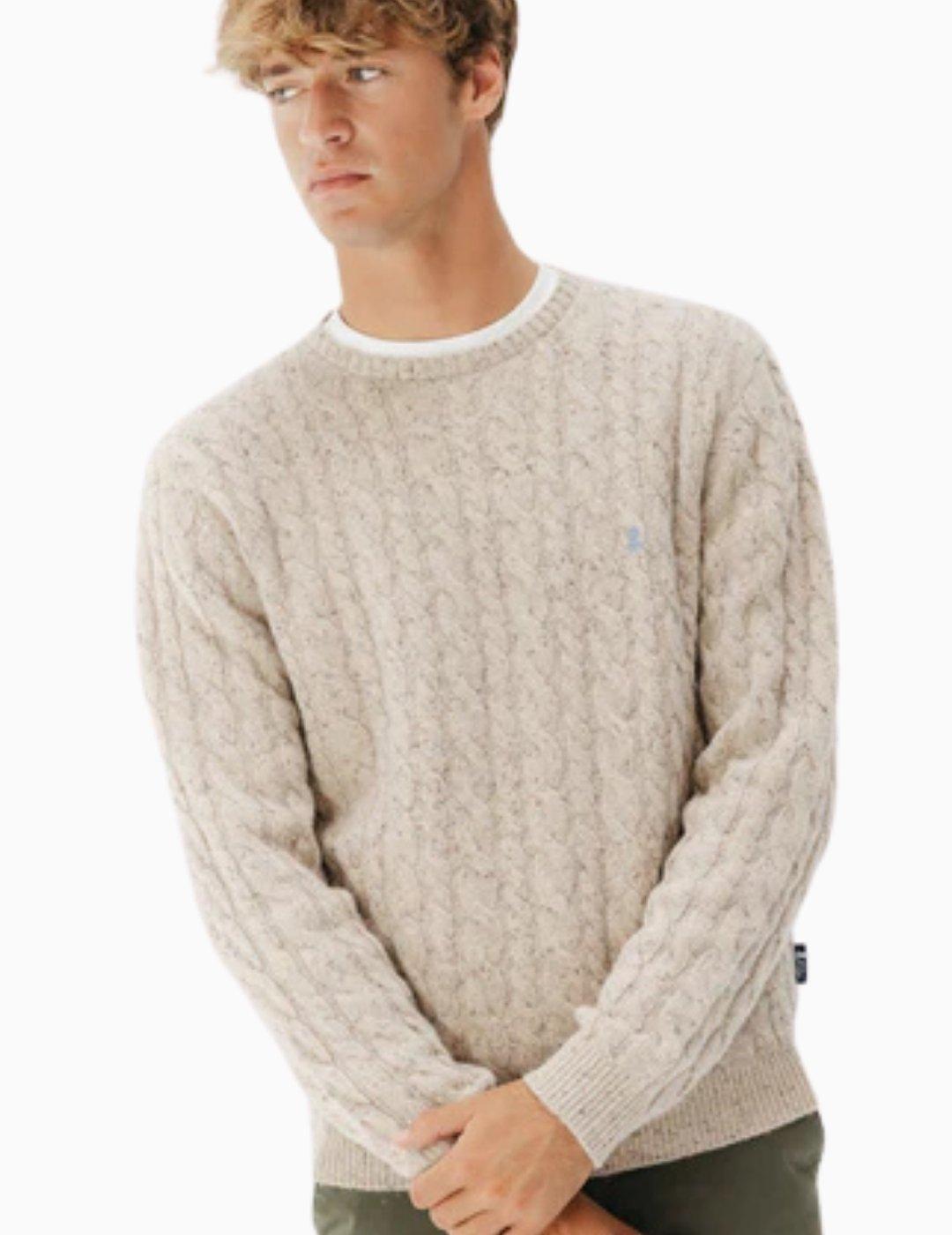 JERSEY EL PULPO PUNTO OCHOS JASPEADO BLANCO ROTO