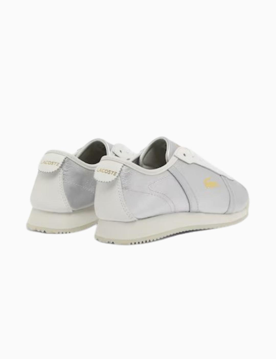 ZAPATILLAS LACOSTE CLUB-LOW PLATEADO Y BLANCO