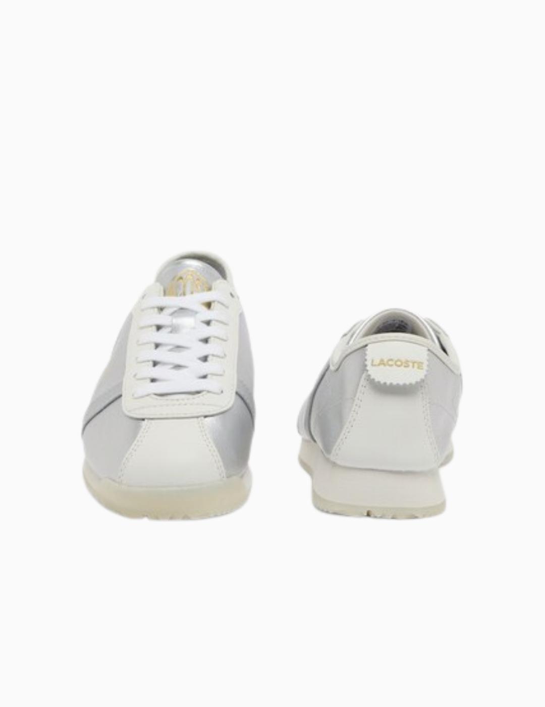 ZAPATILLAS LACOSTE CLUB-LOW PLATEADO Y BLANCO