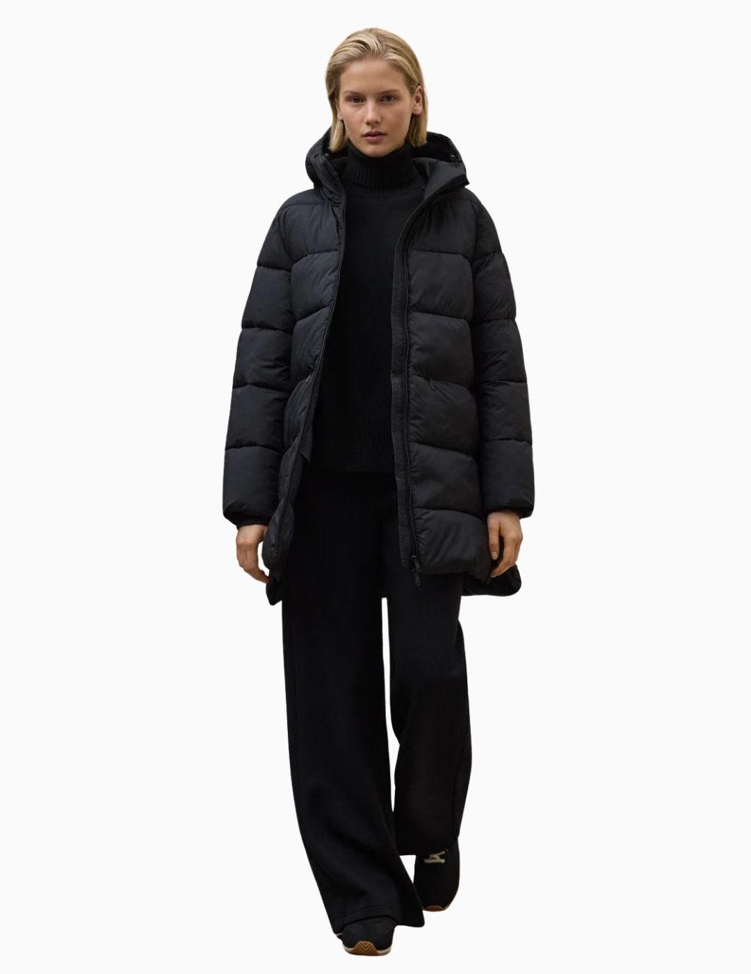 ABRIGO ECOALF MARANGU MUJER NEGRO