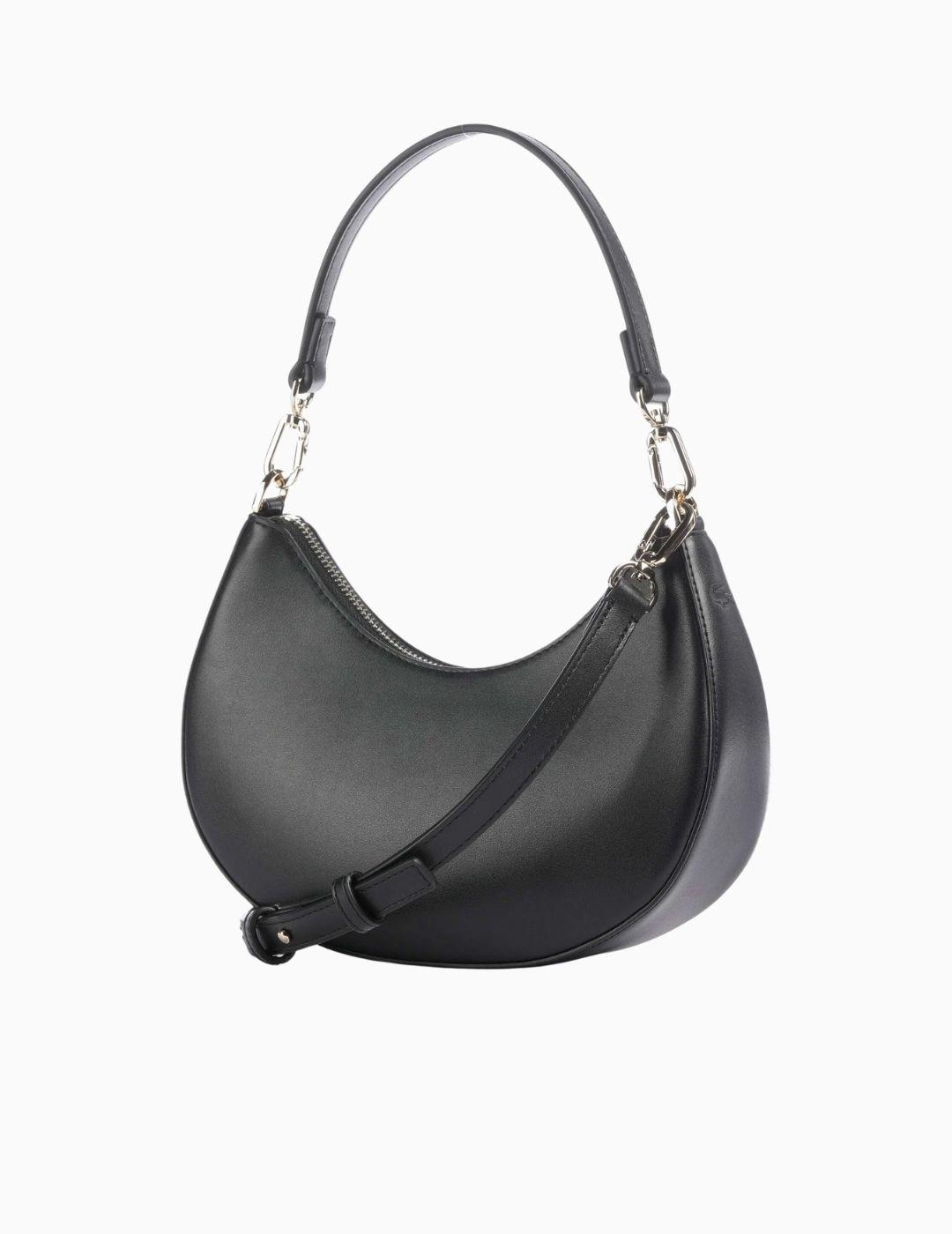 BOLSO LACOSTE MEDIA LUNA DOBLE ASA  NEGRO