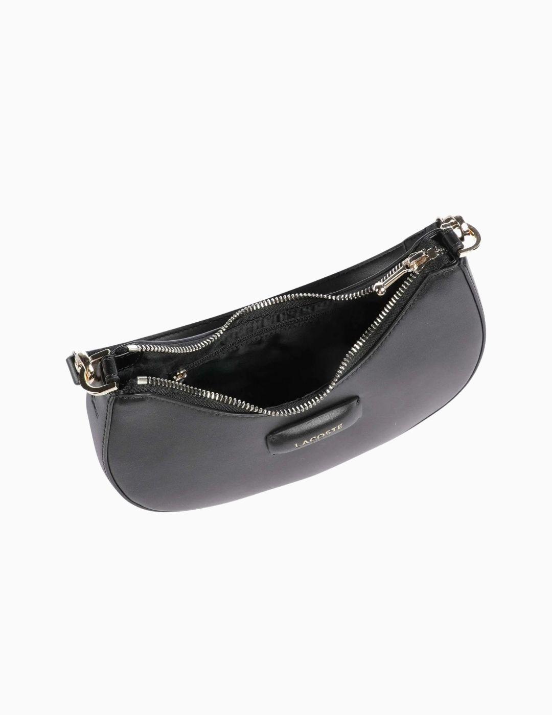 BOLSO LACOSTE MEDIA LUNA DOBLE ASA  NEGRO