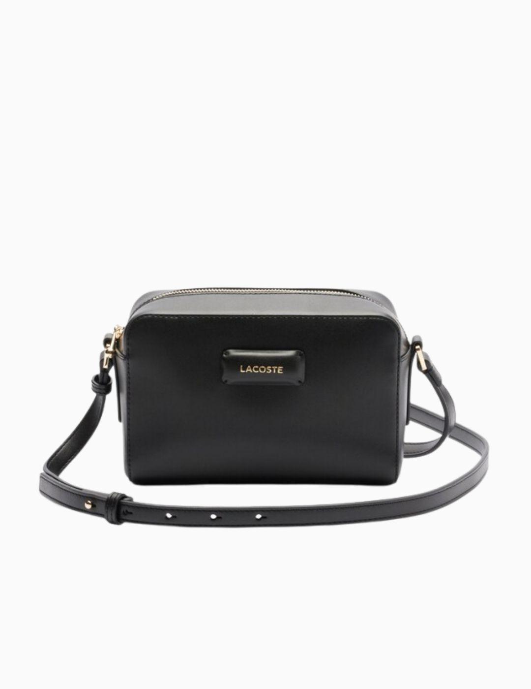 BOLSO LACOSTE CUADRADO BANDOLERA NEGRO