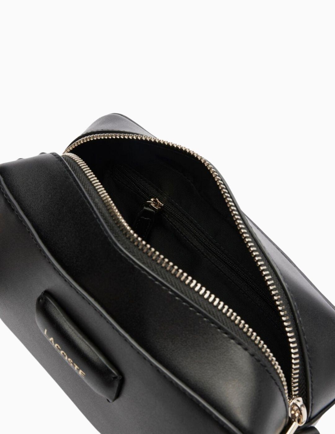 BOLSO LACOSTE CUADRADO BANDOLERA NEGRO