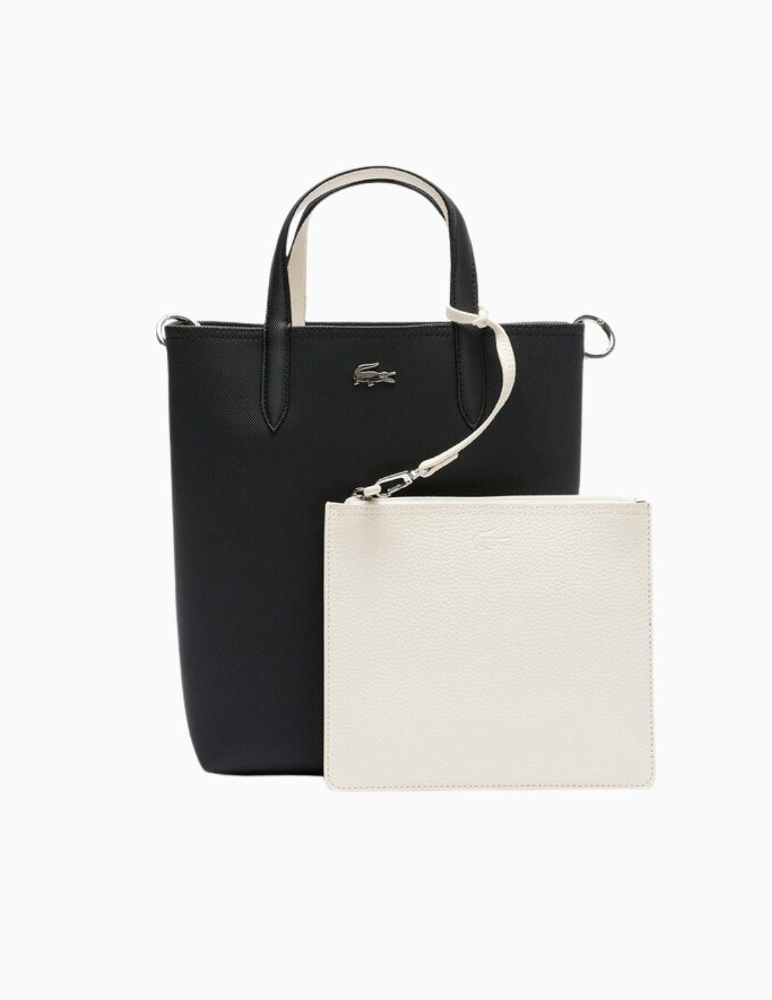 BOLSO LACOSTE TOTE VERTICAL REVERSIBLE NEGRO