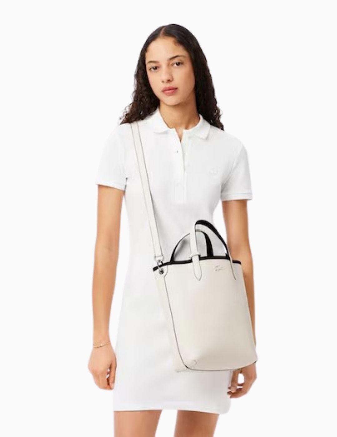 BOLSO LACOSTE TOTE VERTICAL REVERSIBLE NEGRO