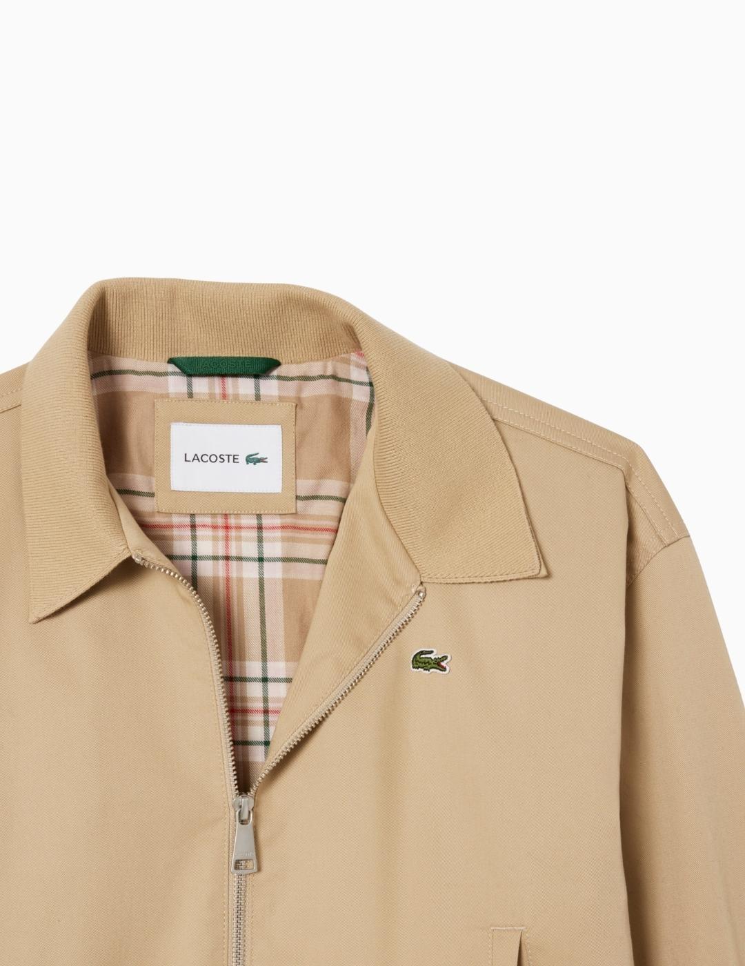 CHAQUETA LACOSTE TELA DE GABARDINA CON CUELLO