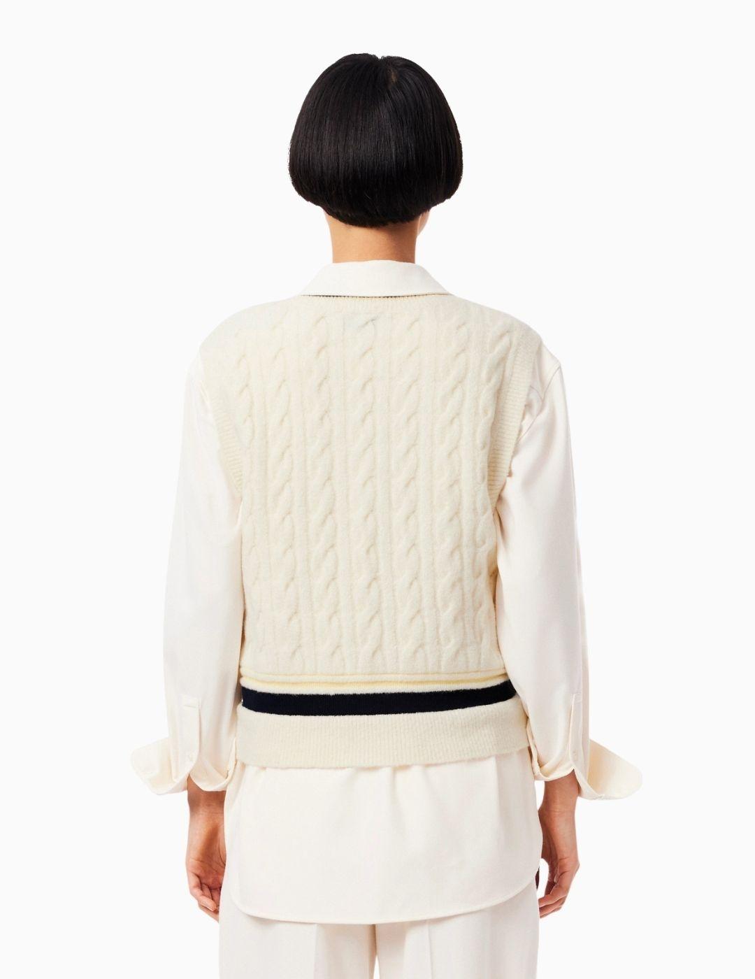 CHALECO LACOSTE PUNTO DE LANA CON OCHOS