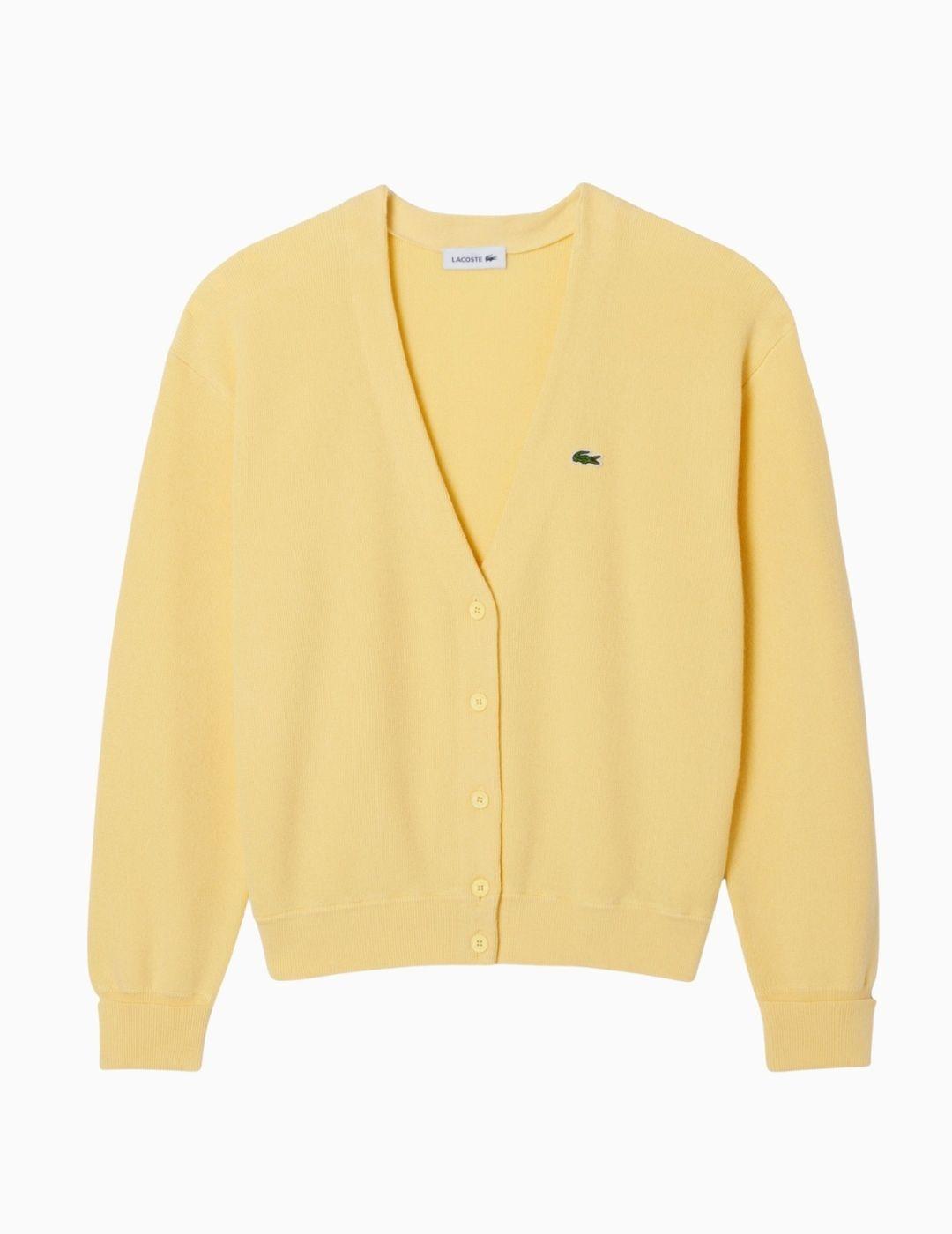 CÁRDIGAN LACOSTE PUNTO MUSGO CUELLO PICO