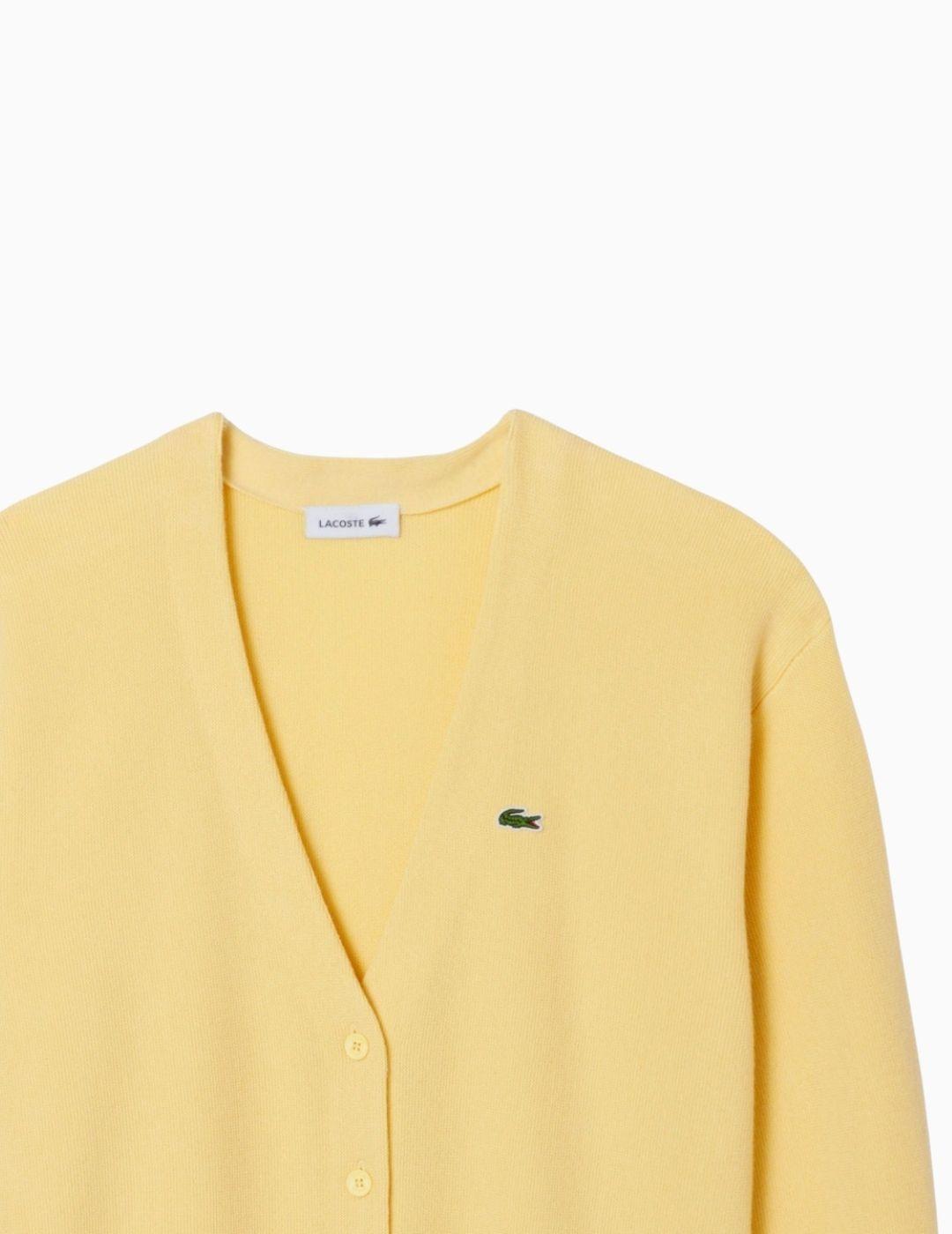 CÁRDIGAN LACOSTE PUNTO MUSGO CUELLO PICO