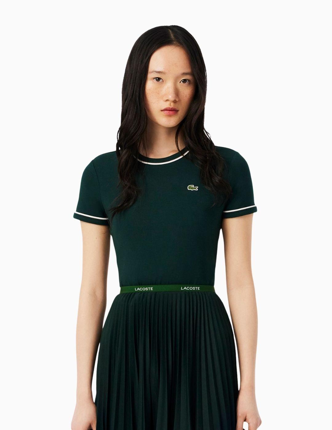 CAMISETA LACOSTE PUNTO CON RIBETE CONTRASTE