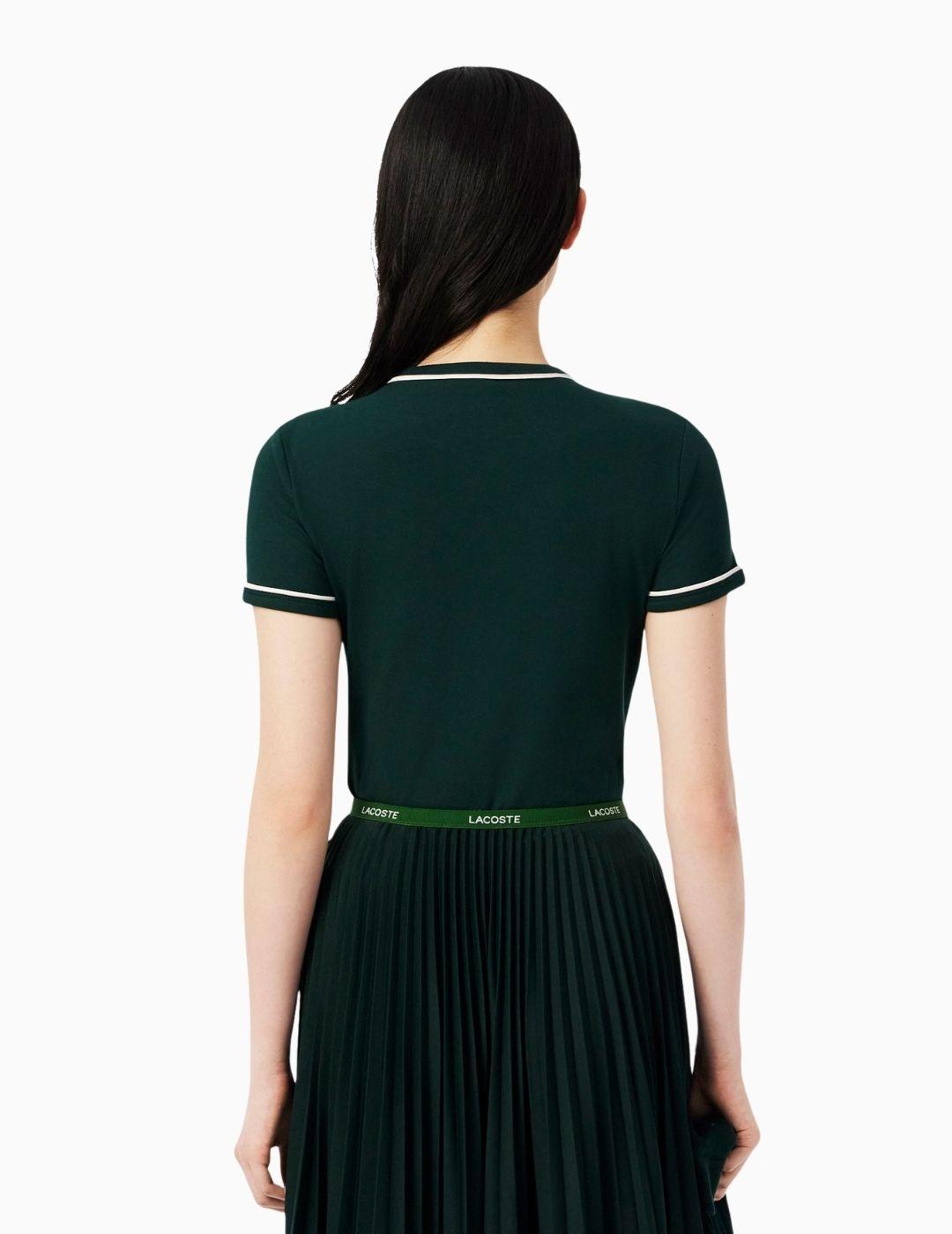 CAMISETA LACOSTE PUNTO CON RIBETE CONTRASTE