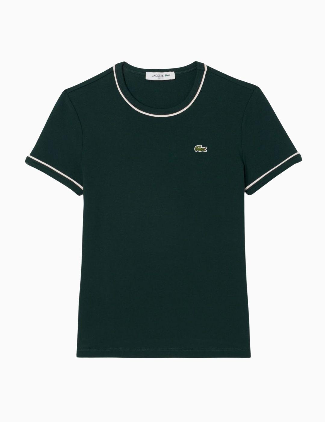 CAMISETA LACOSTE PUNTO CON RIBETE CONTRASTE