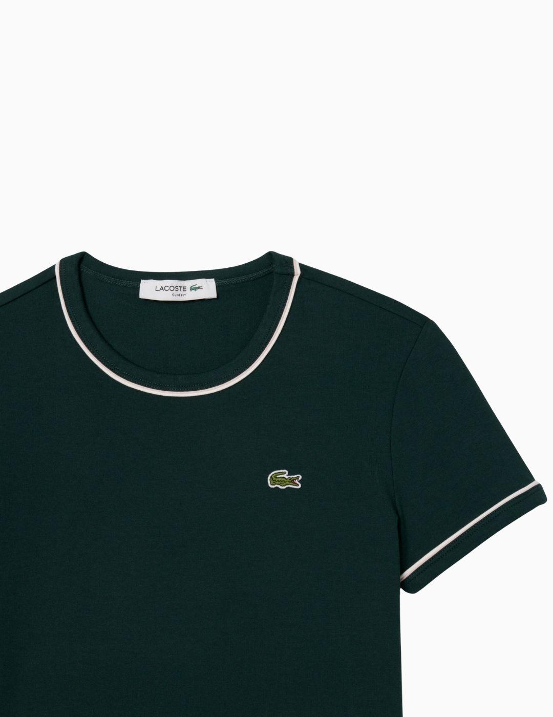 CAMISETA LACOSTE PUNTO CON RIBETE CONTRASTE